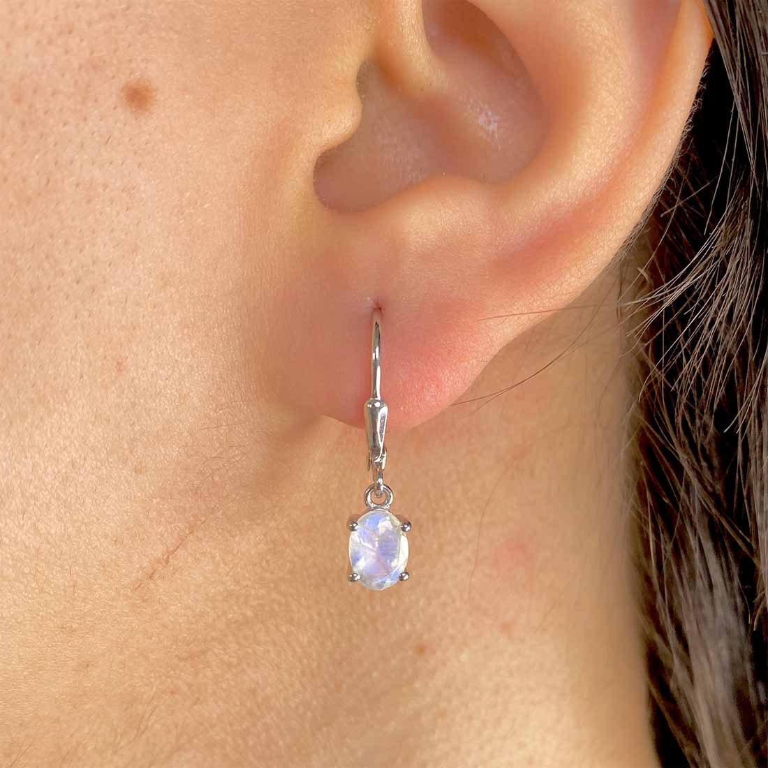 Moonstone Leverback Earring-(RBM-SE-670.)